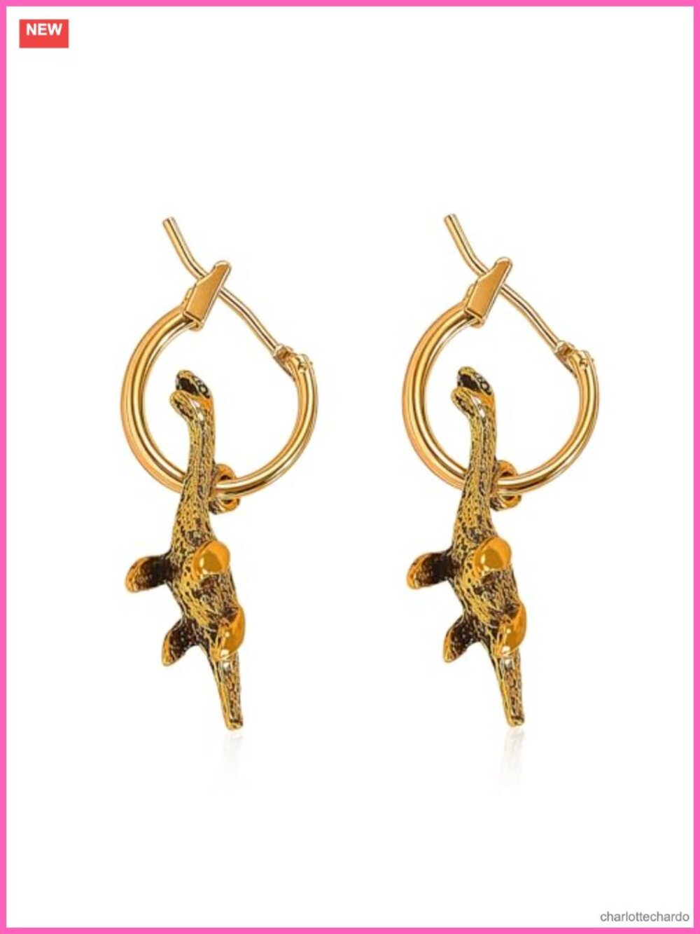Retro Minimalist Animal Hoop Earrings Cheetah Koala Dinosaur Geometric